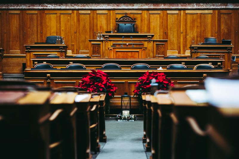 inside a courtroom